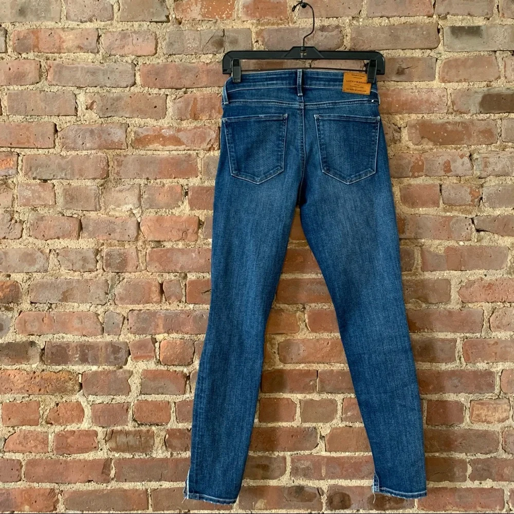 Vintage Lucky Brand Mid Rise Ava Destructed Cropped Skinny - Ankle - Picture 7 of 9